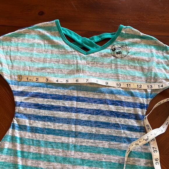 Beautees Girls S(7/8) Striped Knit Top Asymmetrical Hemline - Picture 6 of 7